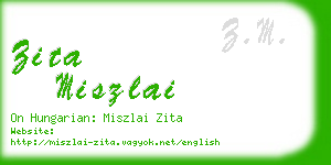 zita miszlai business card